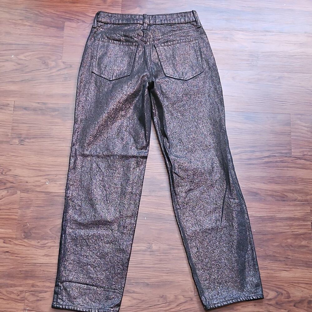Old Navy Women's High Rise OG Loose Metallic Shimmery Jeans Black size 2 - Picture 2 of 10